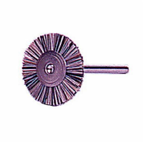 Weiler® 26059 Miniature Wheel Brush, 3/4 in Dia Brush, 1/8 in W Face, 0.014 in Dia Stiff Hair Filament/Wire